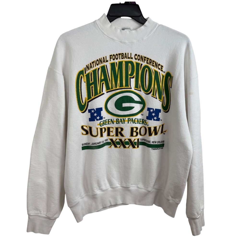 Vintage Green Bay Packers Super Bowl XXXI Champions Sweatshirt 90s NFL‎ L